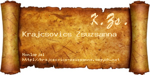 Krajcsovics Zsuzsanna névjegykártya